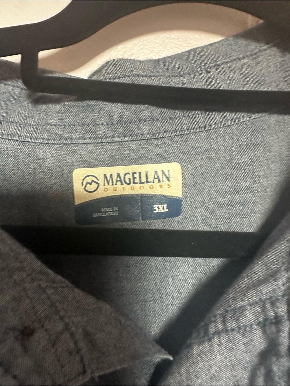 Magellan Outdoors Blue Short Sleeve Button Up Shirt Mens 3XL Utility Workwear - Picture 5 of 5